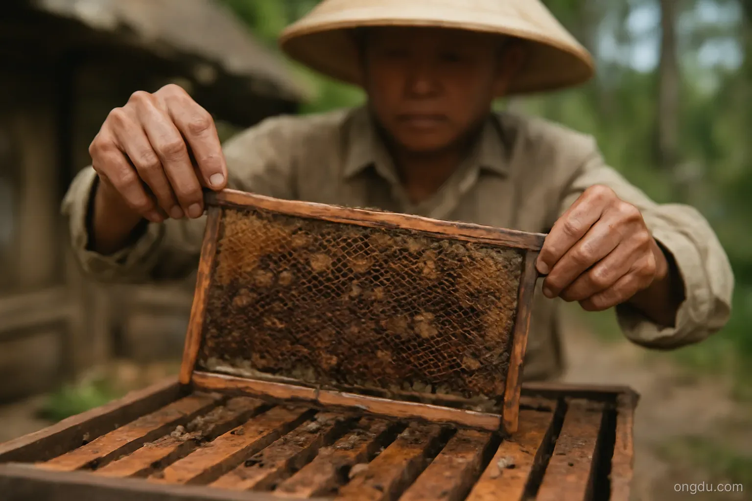Nhìn vào bên trong tổ ong dú - hiểu được gần hết cách nuôi