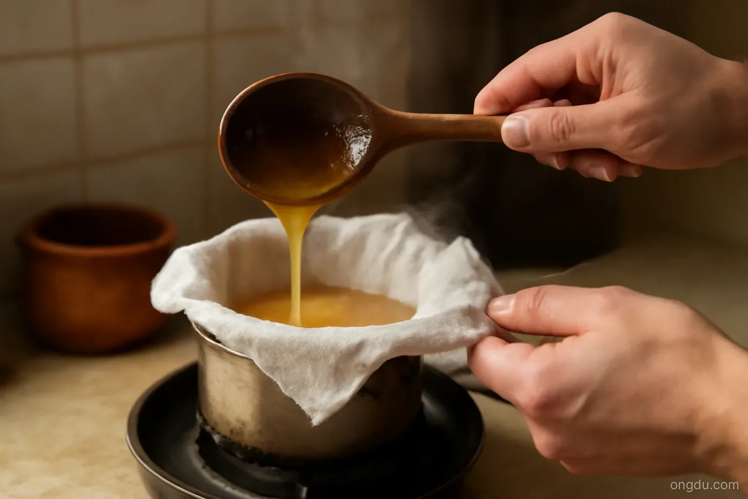Xử lý sáp ong dú sau khi thu - làm sạch và cất để dùng lại